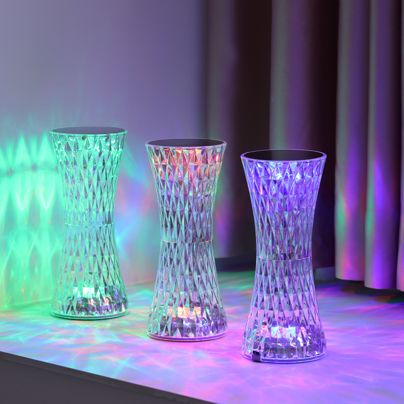 Up Lighting Decor - Kristall-Nachttischlampen Weihnachts-Acryl-Deko Nachtlichter Schlafzimmer Nachttisch-LED-Beleuchtung Geschenk